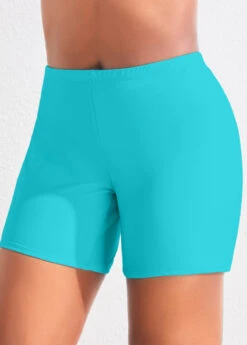 High Waisted Plus Size Neon Blue Swim Shorts -Elegance Swimwear Store 319921 P 16739419666582