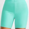 High Waisted Mint Green Swim Shorts
