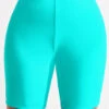 High Waisted Plus Size Cyan Swim Shorts