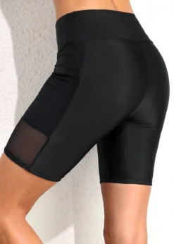 High Waisted Black Pocket Swim Shorts -Elegance Swimwear Store 320252 P 16722266051371