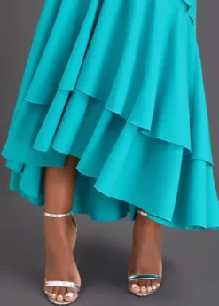 Cyan Mermaid Belted Sleeveless V Neck Bodycon Dress 9 Cyan Mermaid Belted Sleeveless V Neck Bodycon Dress -Elegance Swimwear Store 320880 P 16758595068464