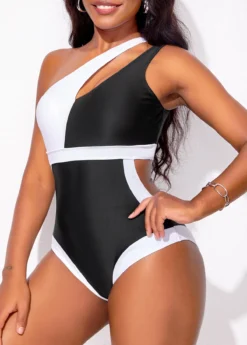 Black Contrast Cutout One Piece Swimwear 21 Black Contrast Cutout One Piece Swimwear -Elegance Swimwear Store 321735 P 167098085998010