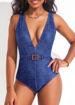 Blue Buckle Detail One Piece Swimwear 8 Blue Buckle Detail One Piece Swimwear -Elegance Swimwear Store 322584 P 16723078686760
