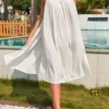 Flowy Strappy Tassel White Cover Up