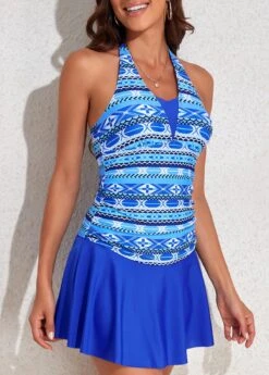 Patchwork Tribal Print Royal Blue One Piece Swimwear 10 Patchwork Tribal Print Royal Blue One Piece Swimwear -Elegance Swimwear Store 323490 P 16795617110834