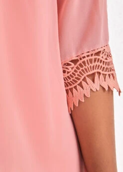 Plus Size Dusty Pink Fake 2in1 Dress -Elegance Swimwear Store 324185 P 16736195302663