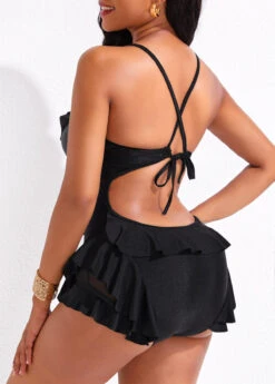 Ruffle Black Tie Back One Piece Swimwear 7 Ruffle Black Tie Back One Piece Swimwear -Elegance Swimwear Store 324776 P 16838870491111