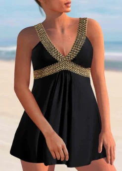Patchwork Black Wide Strap Swimdress Set -Elegance Swimwear Store 324816 P 1674030613973 scaled