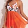 Criss Cross Mid Waisted Swimdress And Panty