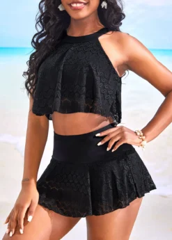 Lace High Waisted Black Bikini Sets -Elegance Swimwear Store 325618 P 16767246105502