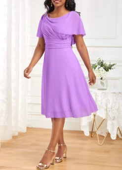 Light Purple Layered Sleeveless Round Neck Dress -Elegance Swimwear Store 325744 P 16799180969582