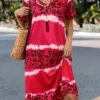 Hot Pink Leopard Short Sleeve Dress