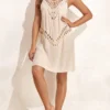 V Neck Patchwork Skin Color Cover Up