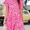 Pink Lightweigh Leopard A Line Dress