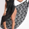 Lace Surplice Asymmetry Black Cover Up