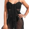Mesh Black Tassel Multi-Way Cover Up