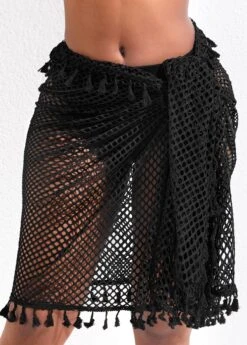 Mesh Black Tassel Multi-Way Cover Up -Elegance Swimwear Store 327490 P 16784442755813