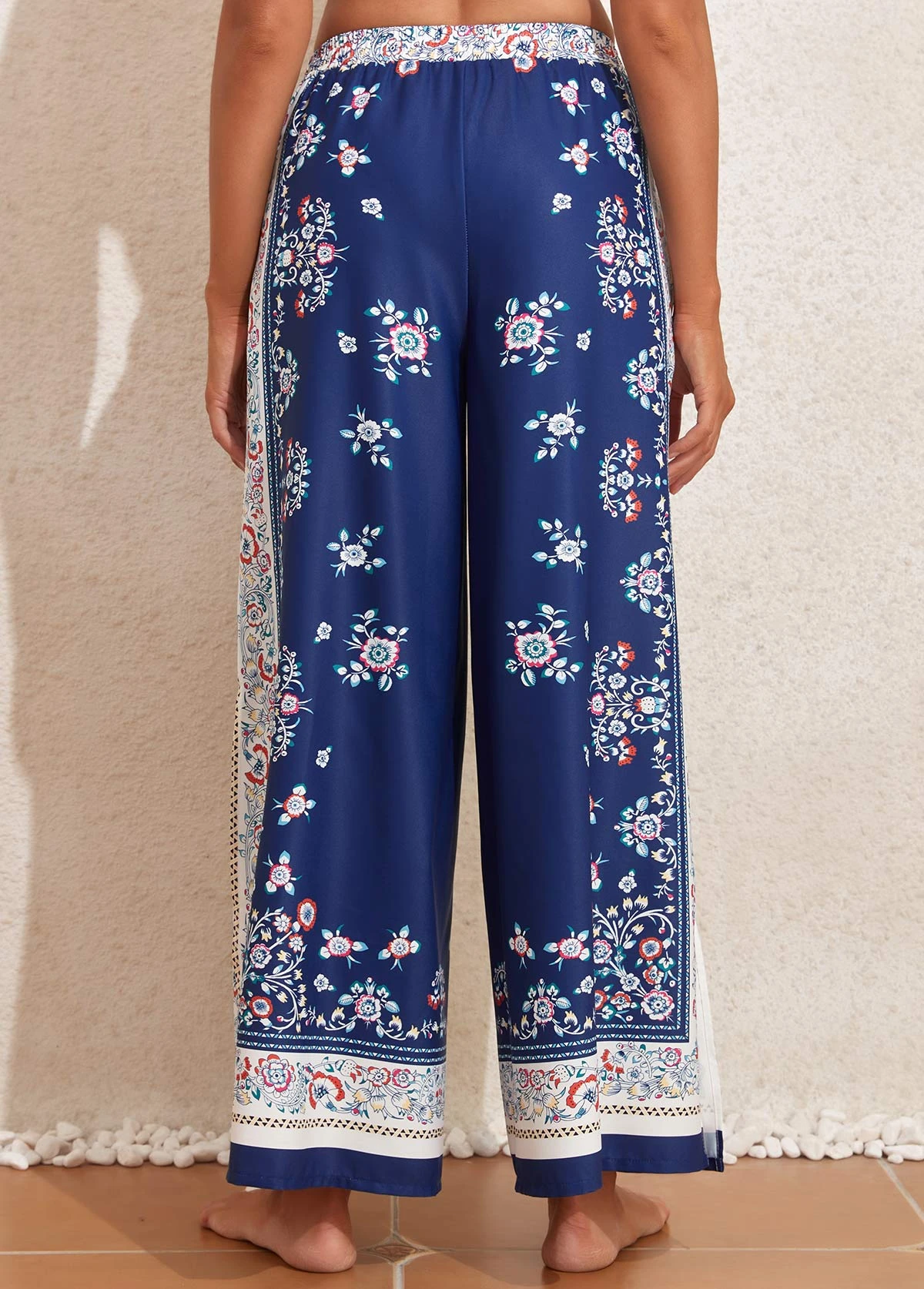 Split Tribal Print Navy Cover Up 4 Split Tribal Print Navy Cover Up - Image 4