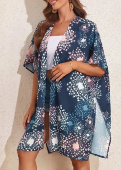 Open Front Split Navy Cover Up -Elegance Swimwear Store 327600 P 16805025694404