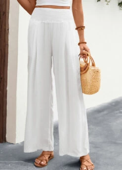 Breathable White Smocked Pocket Cover Up -Elegance Swimwear Store 327616 P 16792880116845