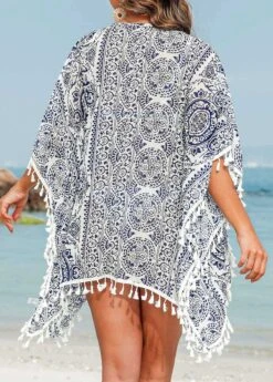 Tassel Tribal Print Navy Cover Up 7 Tassel Tribal Print Navy Cover Up -Elegance Swimwear Store 328406 P 16796269539891