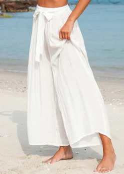 Bowknot White Tie Front Beach Pants -Elegance Swimwear Store 328408 P 16798827456452