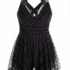 Lace Black Criss Cross One Piece Swimwear