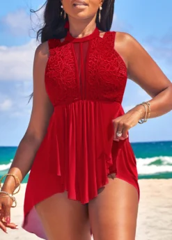 Lace High Waisted Red Swimdress And Panty 9 Lace High Waisted Red Swimdress And Panty -Elegance Swimwear Store 328893 P 16783591977764