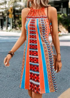 Orange Criss Cross Striped Shift Dress 8 Orange Criss Cross Striped Shift Dress -Elegance Swimwear Store 329732 P 16833767614913