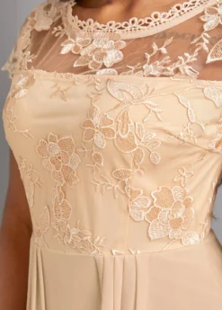 Champagne Lace High Low Short Sleeve Dress 11 Champagne Lace High Low Short Sleeve Dress -Elegance Swimwear Store 329903 P 16822453678715