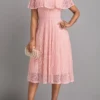 Pink Cut Out Short Sleeve Round Neck Dress