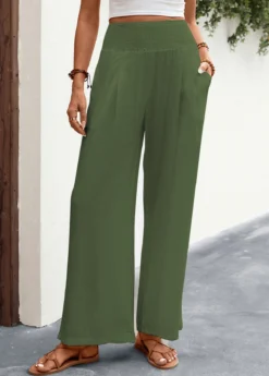 Green Breathable Smocked Pocket Cover Up