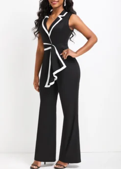 Black Asymmetry Long Sleeveless Lapel Jumpsuit 7 Black Asymmetry Long Sleeveless Lapel Jumpsuit -Elegance Swimwear Store 331781 P 16835451820792