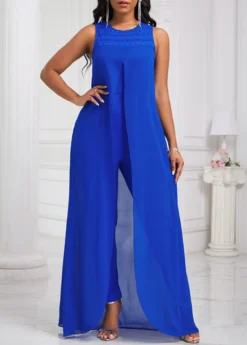 Royal Blue Patchwork Ankle Length Sleeveless Jumpsuit 9 Royal Blue Patchwork Ankle Length Sleeveless Jumpsuit -Elegance Swimwear Store 332084 P 16871378237024
