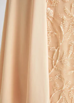 Champagne Patchwork Short Sleeve V Neck Dress -Elegance Swimwear Store 332364 P 16873113478684