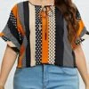 Multi Color Tie Plus Size T Shirt