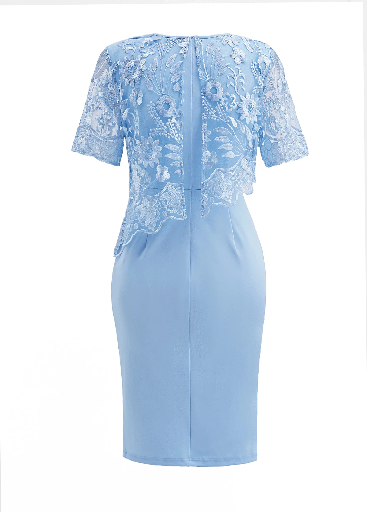 Sky Blue Lace Half Sleeve Bodycon Dress 6 Sky Blue Lace Half Sleeve Bodycon Dress - Image 6