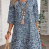 Navy Lightweight Ditsy Floral Print Dress