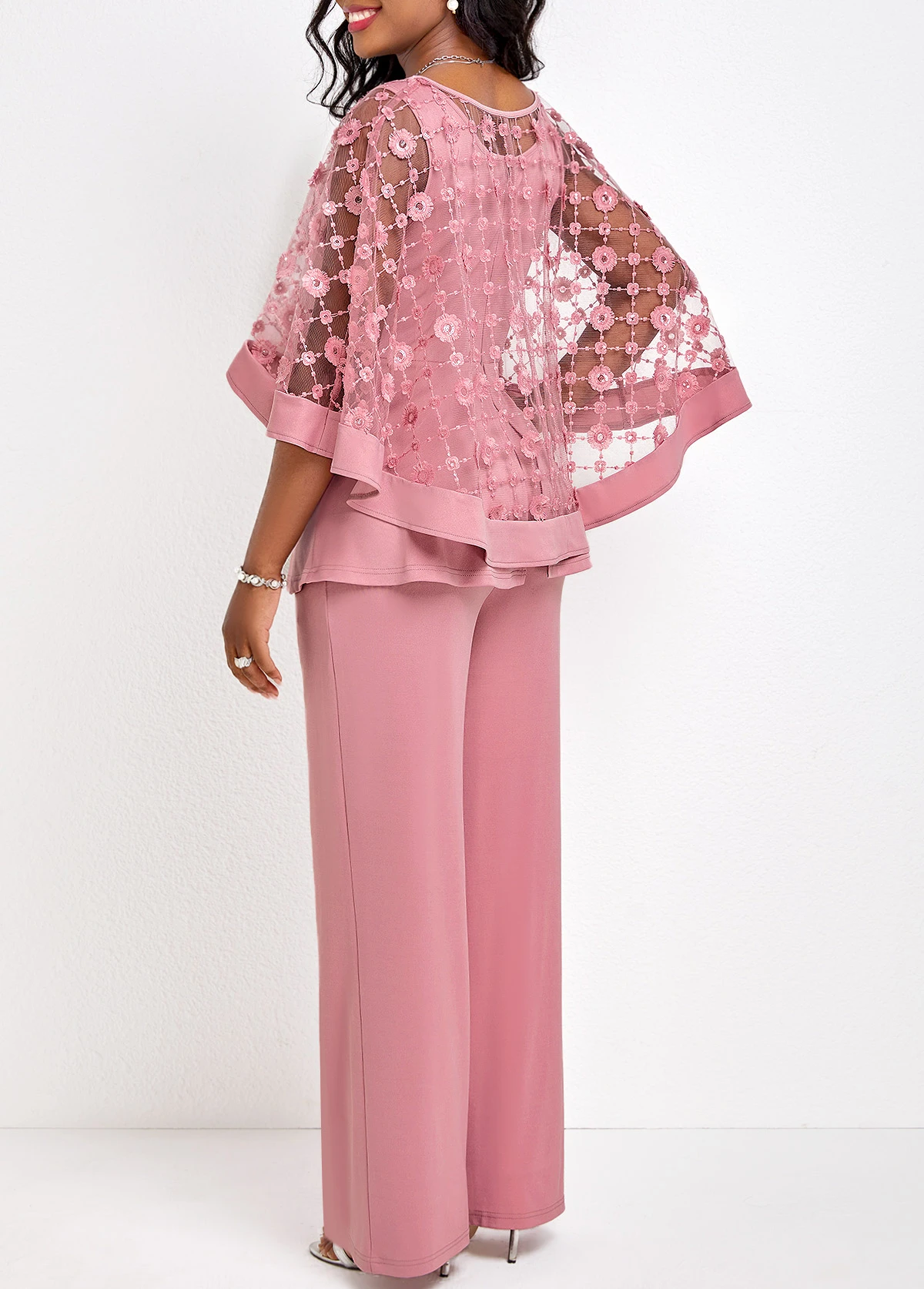 Long Three Quarter Length Sleeve Jumpsuit And Cardigan 2 Long Three Quarter Length Sleeve Jumpsuit And Cardigan - Image 2