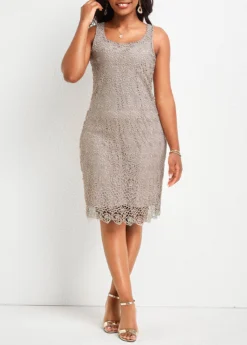 Skin Color Two Piece Dress And Cardigan -Elegance Swimwear Store 335657 P 16873427252421