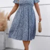 Dusty Blue Smocked Plus Size Dress