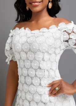 Patchwork White Split Short Sleeve Dress -Elegance Swimwear Store 336006 P 16877645071754