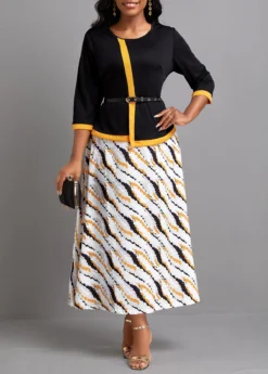 Black Fake 2in1 Maxi Dress