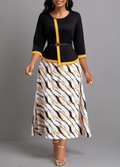 Black Fake 2in1 Maxi Dress -Elegance Swimwear Store 336314 P 16908067938783