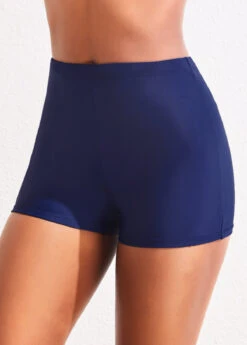 Plus Size Mid Waisted Navy Swim Shorts -Elegance Swimwear Store 336413 P 16871565515192