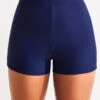 Plus Size Mid Waisted Navy Swim Shorts