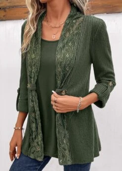 Plus Size Olive Green Fake 2in1 T Shirt 20 Plus Size Olive Green Fake 2in1 T Shirt -Elegance Swimwear Store 336500 P 16908047558832