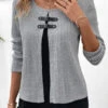 Plus Size Light Grey Marl Layered Blouse