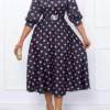 Black Cut Out Polka Dot Dress
