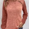 Plus Size Dusty Pink Ruched Long Sleeve Sweatshirt